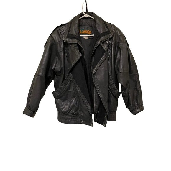 One Way WOMENS Leather Motorcycle Riding Biker Black Full Zip Jacket  Small - Picture 9 of 12